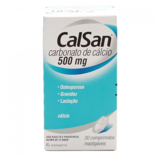 Calsan 500mg c/ 30 Comprimidos Mastigáveis