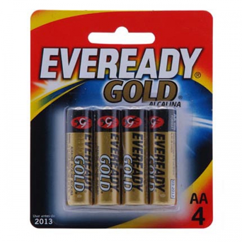 Pilha Eveready Gold AA Pequena com 4 Unidades