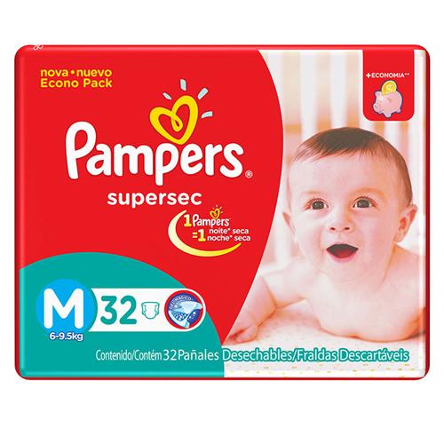 Fralda Pampers Basic Supersec Pacotao Media 30 Unidades