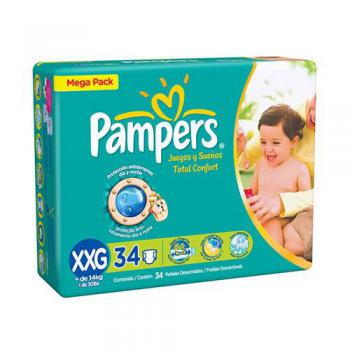 Fralda Pampers Total Confort XXG Com 34 Unidades