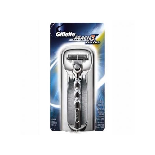 Aparelho de Barbear Gillette Mach3 Turbo com 2 Cargas