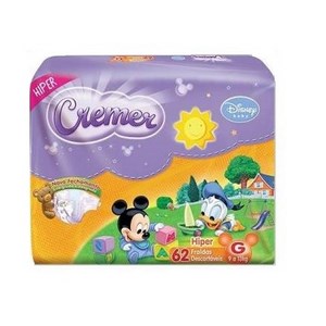 Fralda Cremer Disney Mega G 62 Unidades