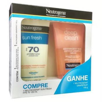 Kit Protetor Solar Neutrogena Sun Fresh FPS70 120ml + Sabonete Grapefruit 150ml