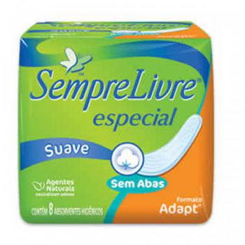 Absorvente Sempre Livre Adapt Especial sem abas, suave com 8 unidades