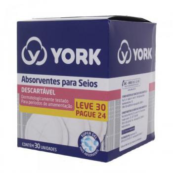 Absorvente De Seios Descartavel York 30 Unidades