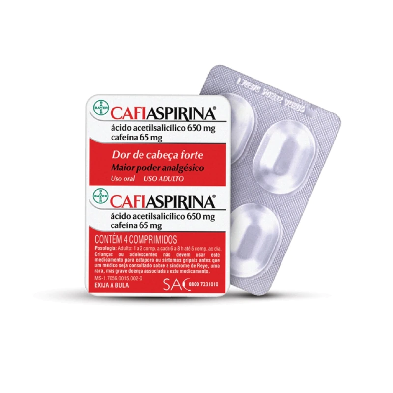 Cafiaspirina 650mg + 65mg 4 comprimidos