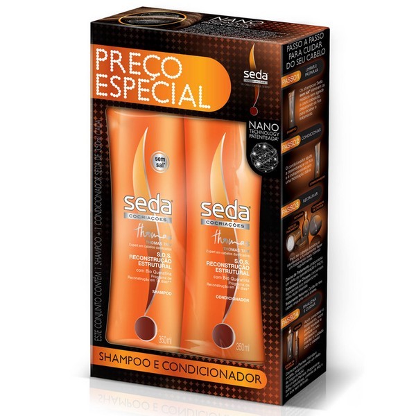 Kit Shampoo e Condicionador Seda Reconstrucao Estrutural 350ml