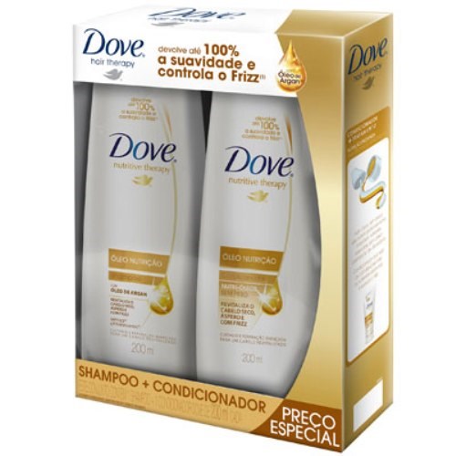 KIT DOVE SHAMPOO 200ML+CONDICIONADOR ÓLEO NUTRIÇÃO 200ML