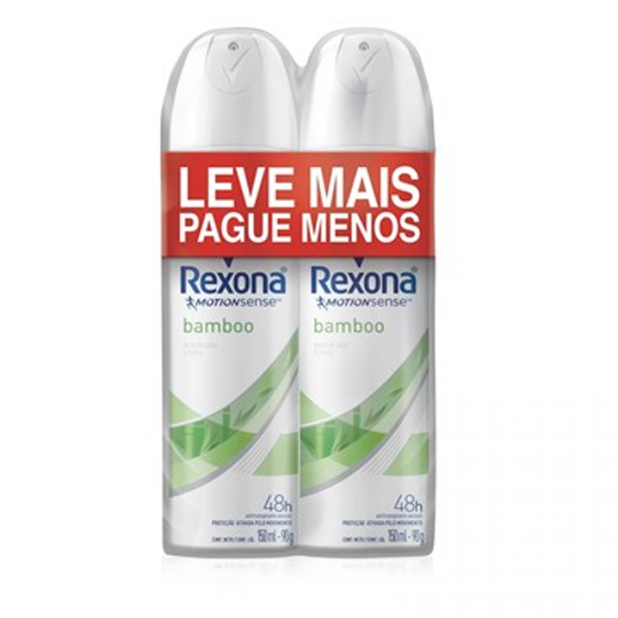 DESODORANTE AEROSOL REXONA BAMBOO KIT COM 2 DE 90G FEM