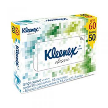 Lencos de Papel Kleenex Classic folha dupla, caixa, leve 60 pague 50 unidades