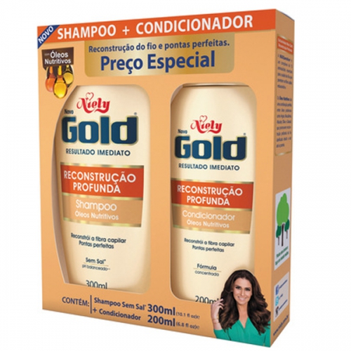 Shampoo e Condicionador Gold Reconstrução Profunda 300ml