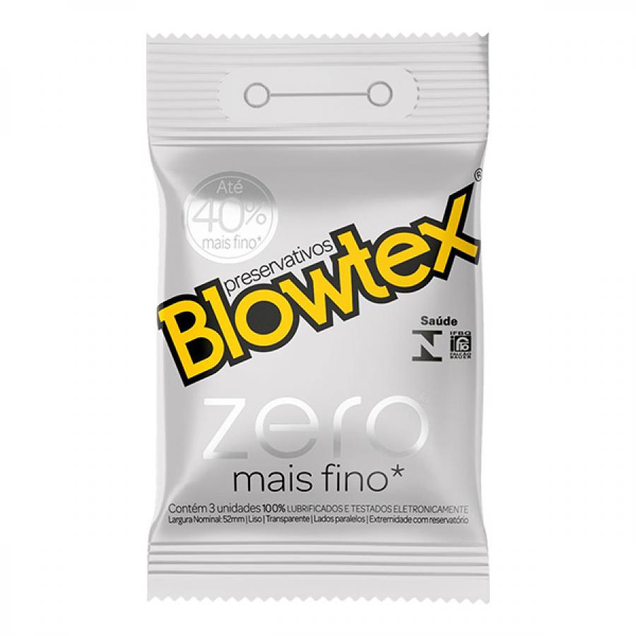 PRESERVATIVO BLOWTEX ZERO MAIS FINO COM 3 UNIDADES