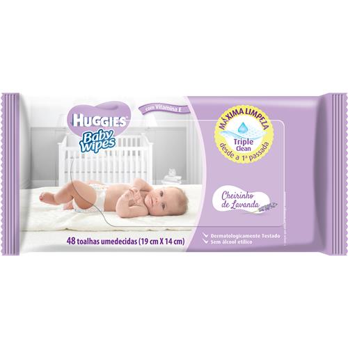 Lenços Umedecidos Huggies Baby Wipes Cheirinho de Lavanda - 48 Unidades