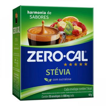 Adocante Zero-Cal Stevia 50 saches com 40g cada