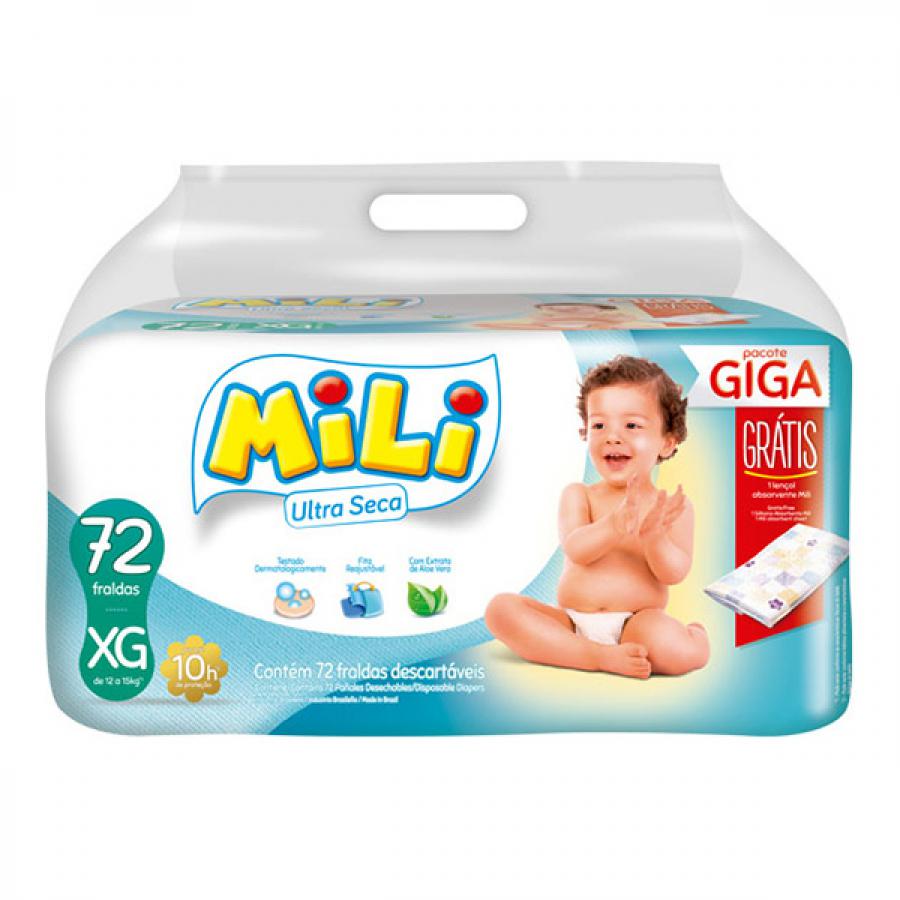 FRALDA MILI GIGA ULTRA SECA XG COM 72 UNIDADES