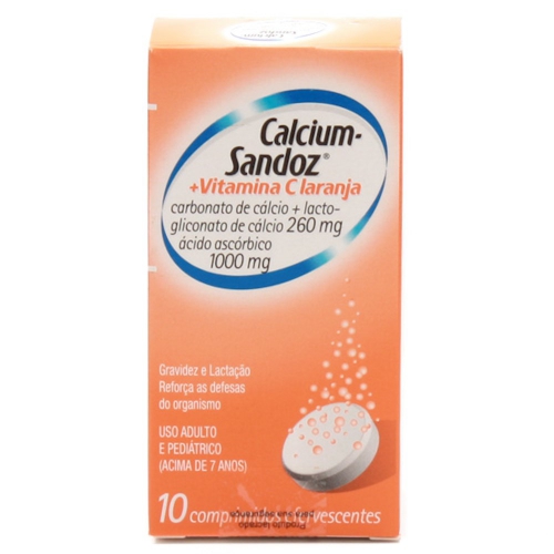 Calcium 1g com 10 Comprimidos Sabor laranja