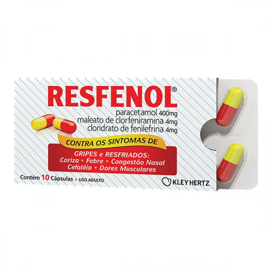 Resfenol 400mg + 4mg + 4mg 10 cápsulas