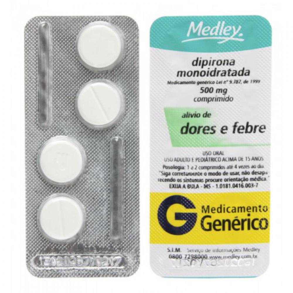 Dipirona Sódica 500mg 4 Comprimidos