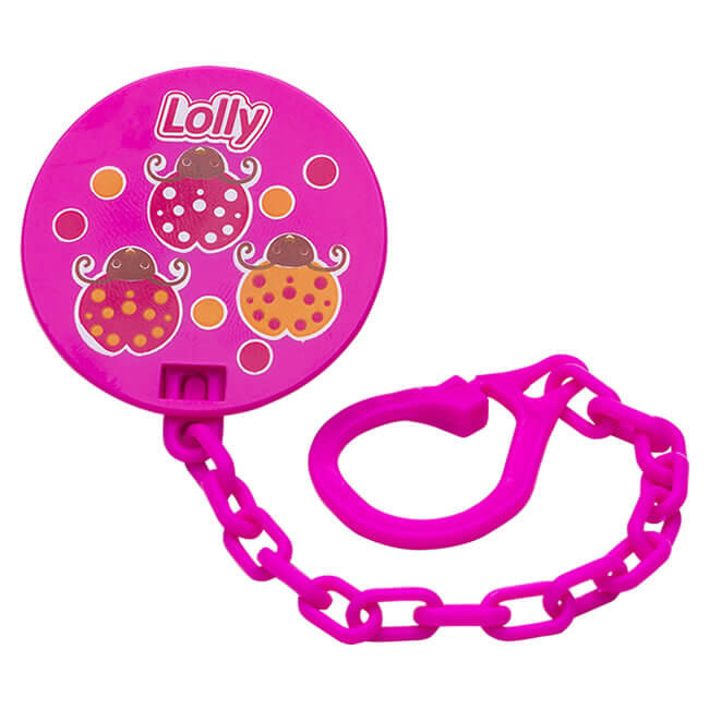 Prendedor para Chupeta Lolly Zoo com Corrente Rosa 7073