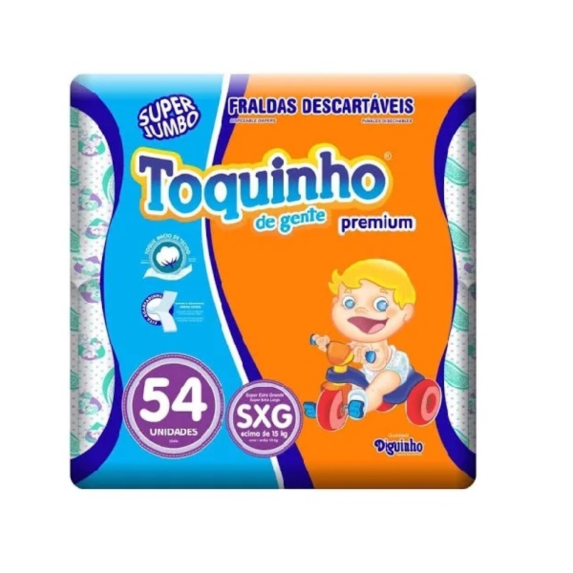 Fralda Descartável Infantil Toquinho Confort Sec SXG 54 Unidades