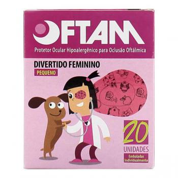 Protetor Ocular Oftam Divertivo Feminino Pequeno 20 unidades