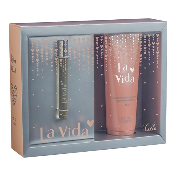 Kit La Vida Com Perfume Feminino Deo Colônia e Loção Hidratante Ciclo