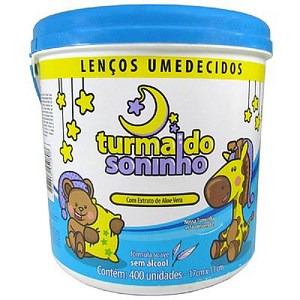 Lenco Umedecido Turma Do Soninho Balde Azul Com 400 Unidades