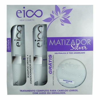 Kit Eico Matizador Shampoo + Condicionador 280ml + Grátis Máscara Profissional