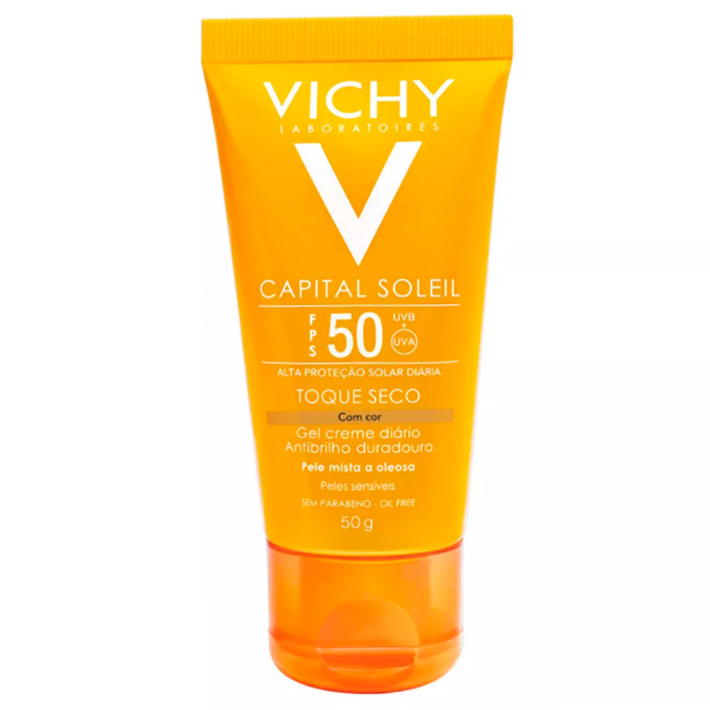 Protetor Solar Vichy Capital Soleil Toque Seco com Cor FPS50 50g